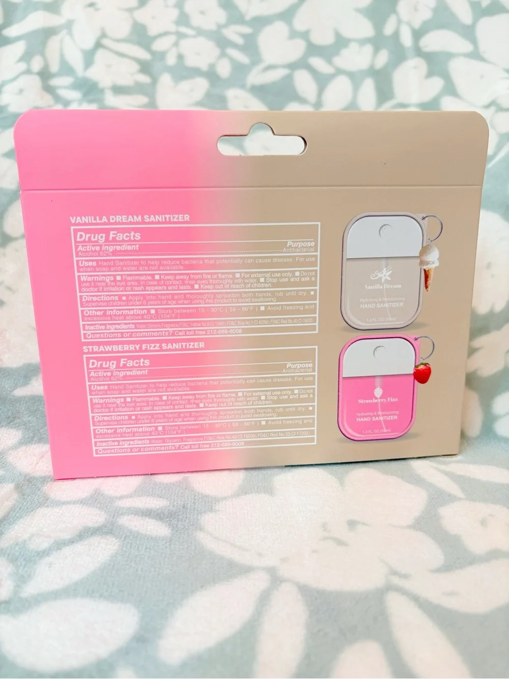 Hand Sanitizer Set With Cases and Charms 🍓💕